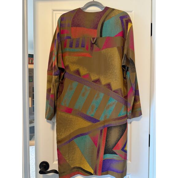 Ellen Tracy Multicolor Silk Dress, Women's Size 8 - Picture 7 of 7
